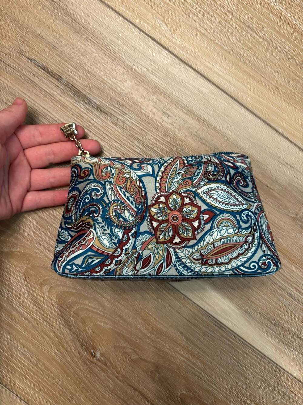 Kathy Van Zeeland Paisley Print Cosmetic Makeup Pouch